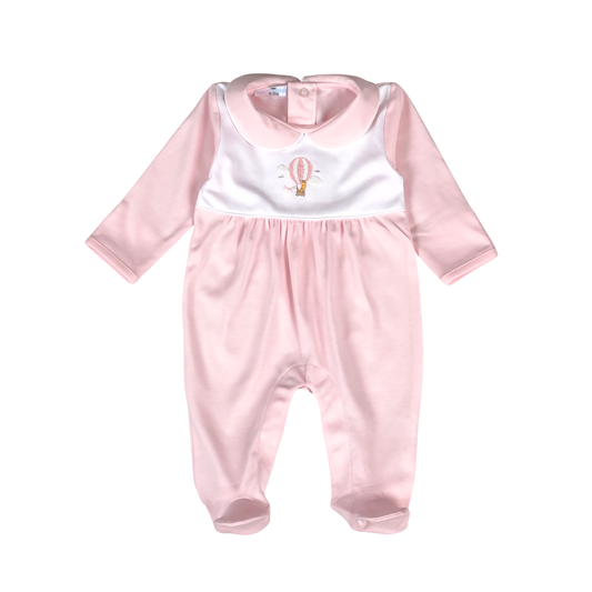 BRD-714 Pink Balloon Ride Pima Footie