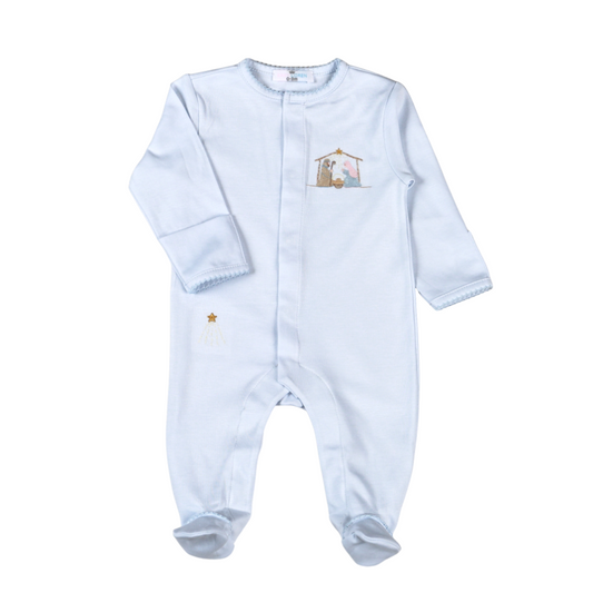 NTV-614 Blue Nativity Pima Footie