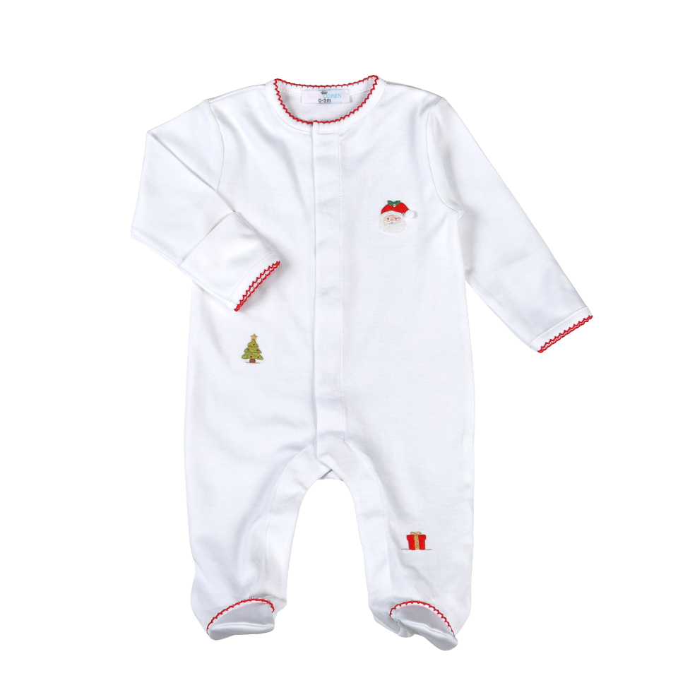 SWS-614 White Sweet Santa  Pima Footie