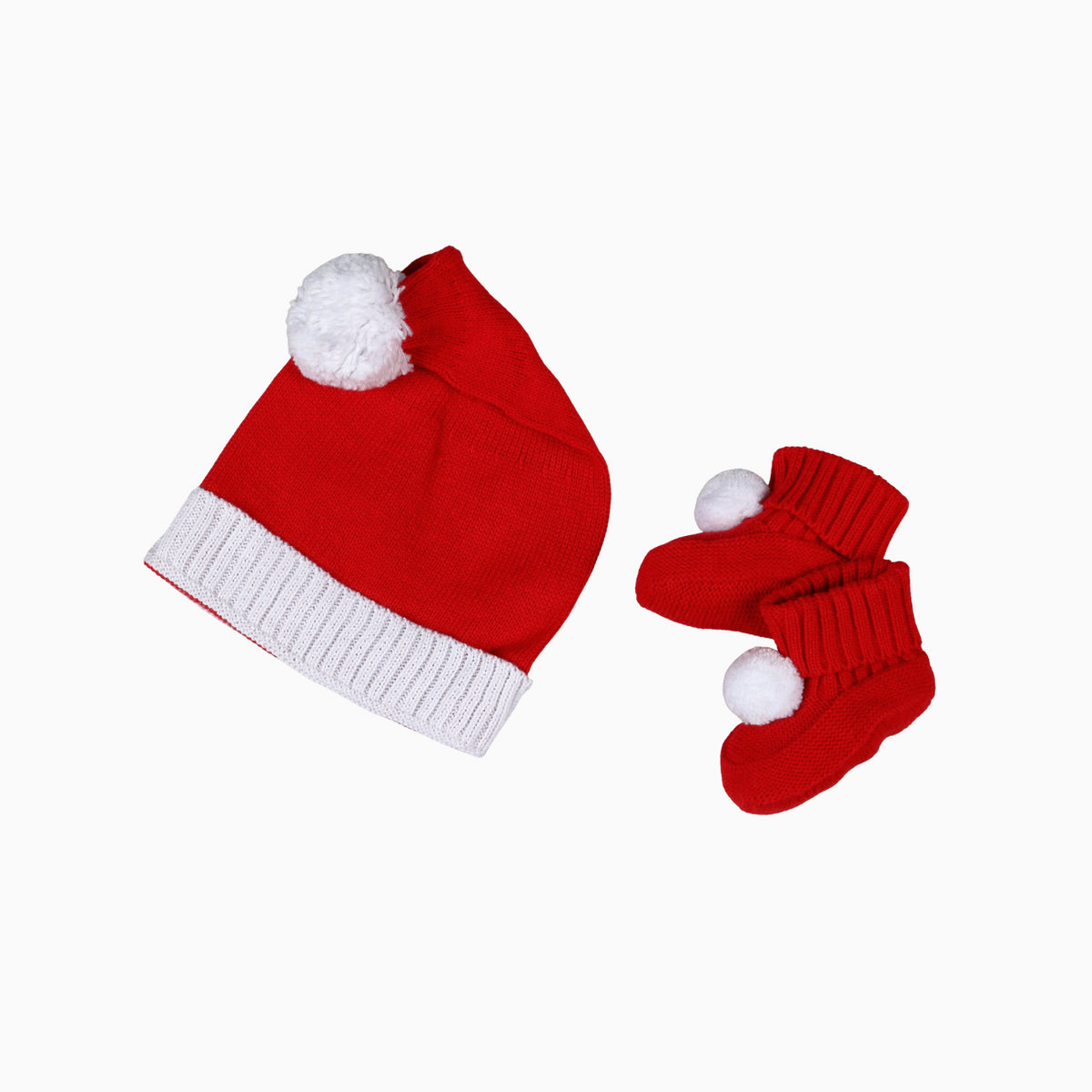 HTS-100 Red Santa's hat and booties set