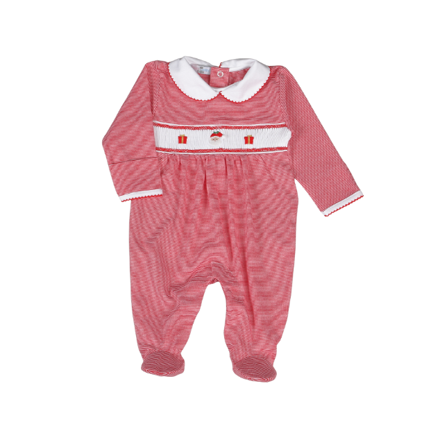 SWS-714 Red Sweet Santa  Hand Smk Pima Footie