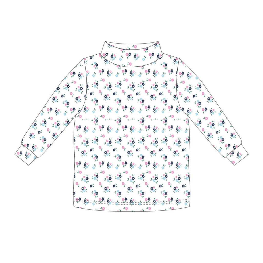 CAL-210 Callie Floral Pima turtleneck