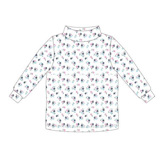 CAL-210 Callie Floral Pima turtleneck