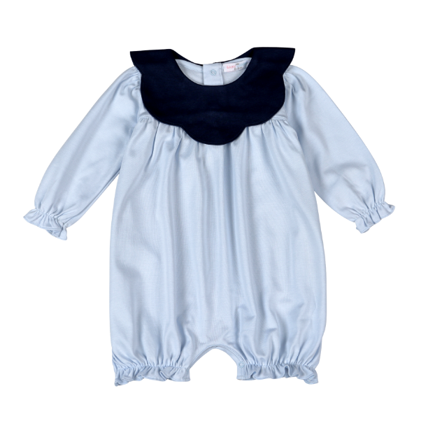 EMI-230 Emily Blue Pima scalop collar Bubble