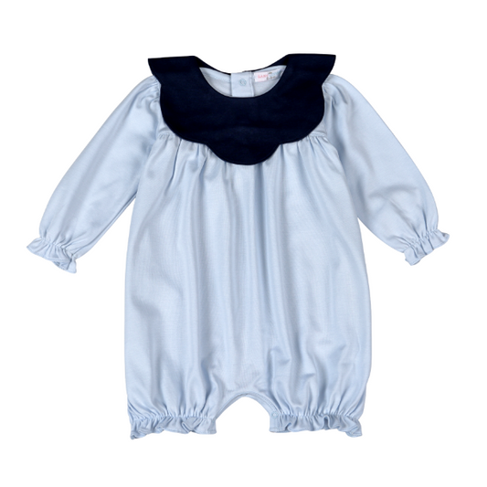 EMI-230 Emily Blue Pima scalop collar Bubble