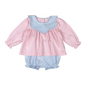 EMM-232 Emma Pink Pima scalop collar bloomers set