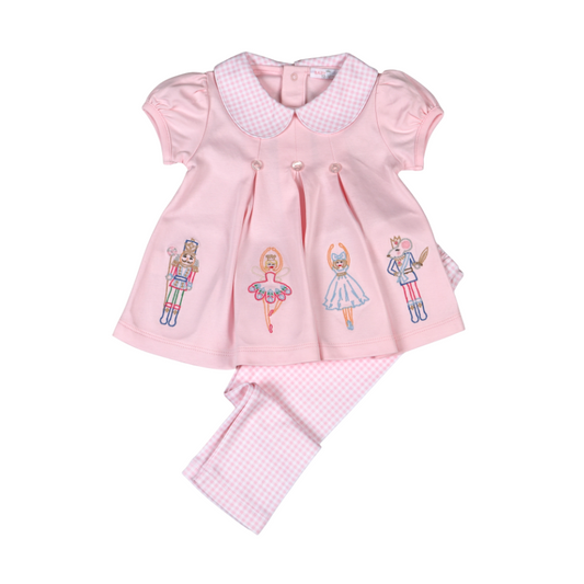 RCH-720 Pink Royal and Charm Pima scalop collar top set