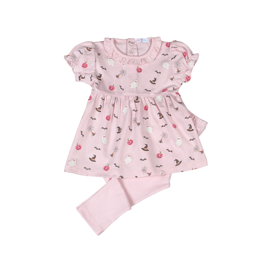 SPT-220 Spookie Time  Pima scalop collar top set