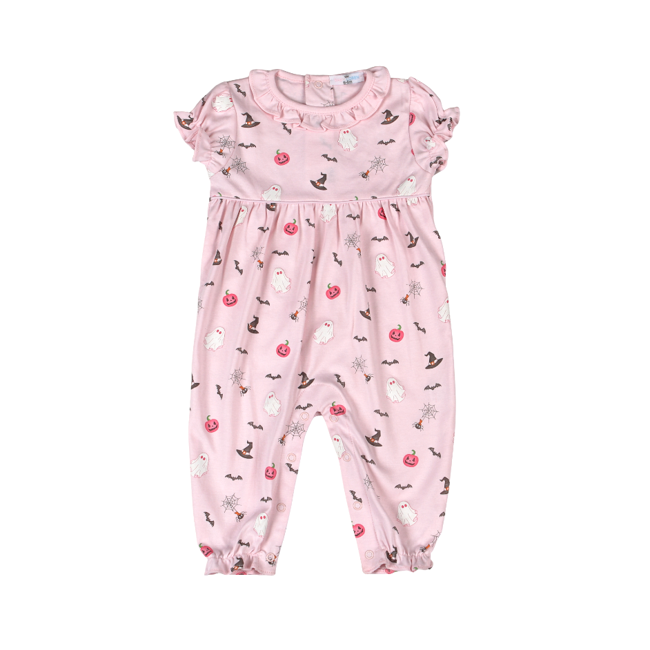 SPT-234 Spookie Time  Pima scalop collar Romper