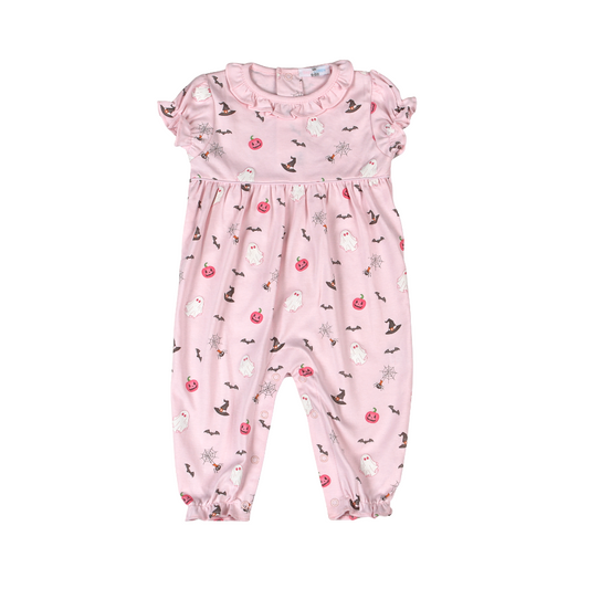 SPT-234 Spookie Time  Pima scalop collar Romper