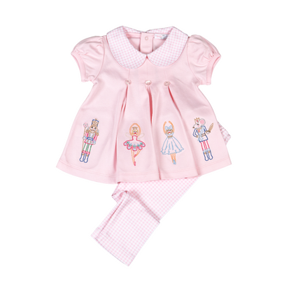 RCH-720 Pink Royal and Charm Pima scalop collar top set