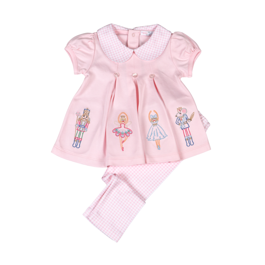 RCH-720 Pink Royal and Charm Pima scalop collar top set