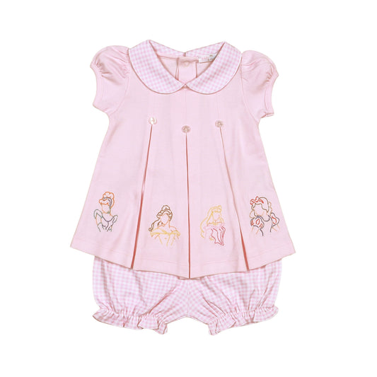 RCH-732 Pink Royal and Charm Pima scalp collar Bloomers set