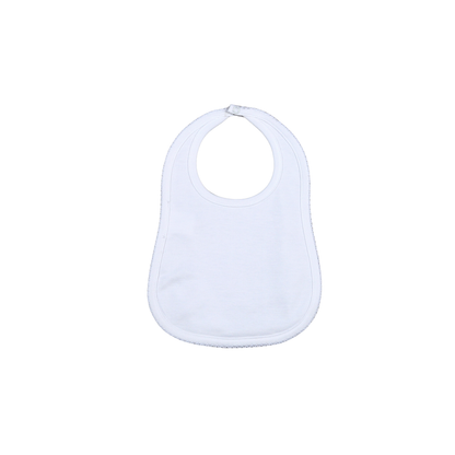 WWP-017 White  Bib White Picot Trim.