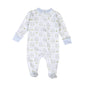 BLUE BUNNIES PIMA ZIPPER FOOTIE