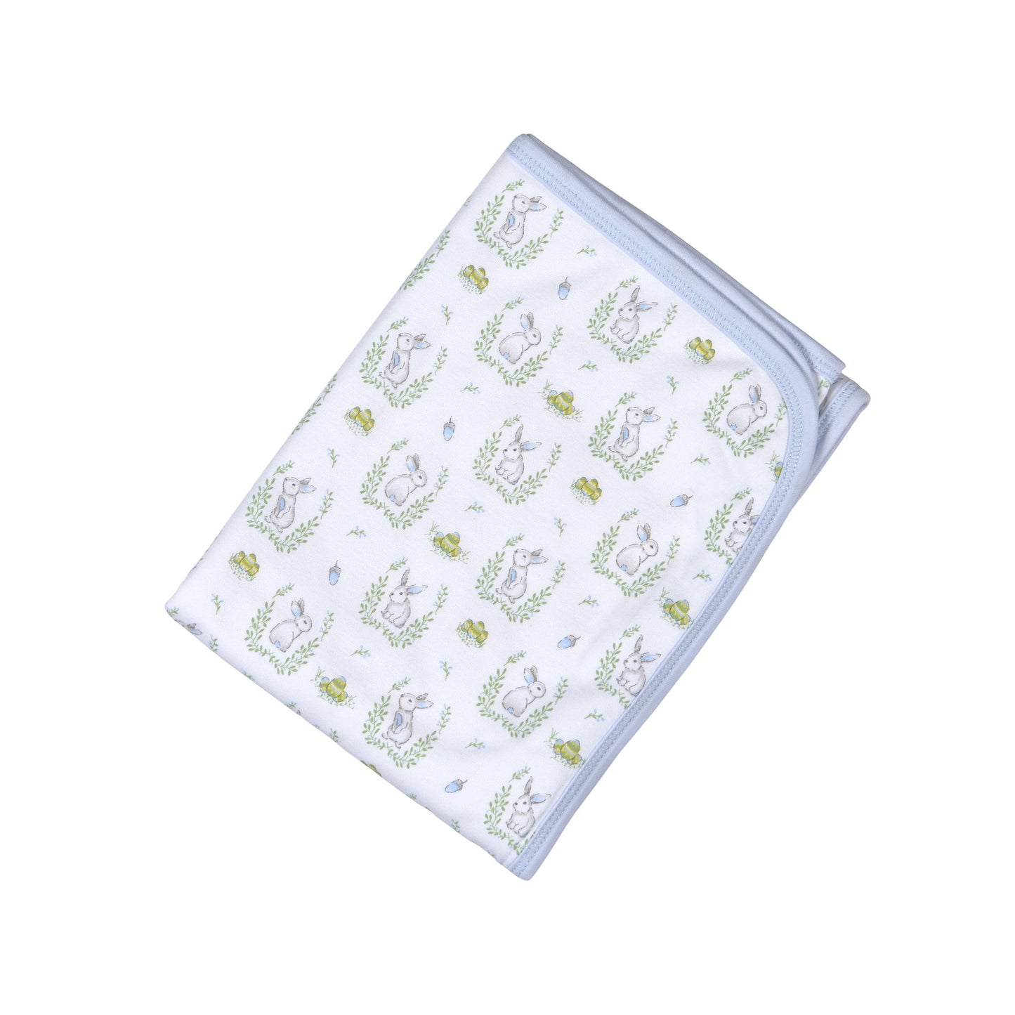 BLUE BUNNIES PIMA RECEIVING BLANKET