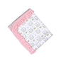 PKU-216 PINK BUNNIES PIMA  RECEIVING BLANKET