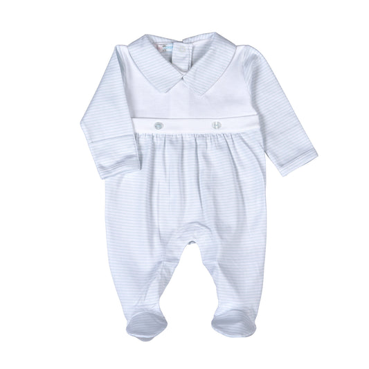 NIC-214 Blue Stripes Bib Pima footie