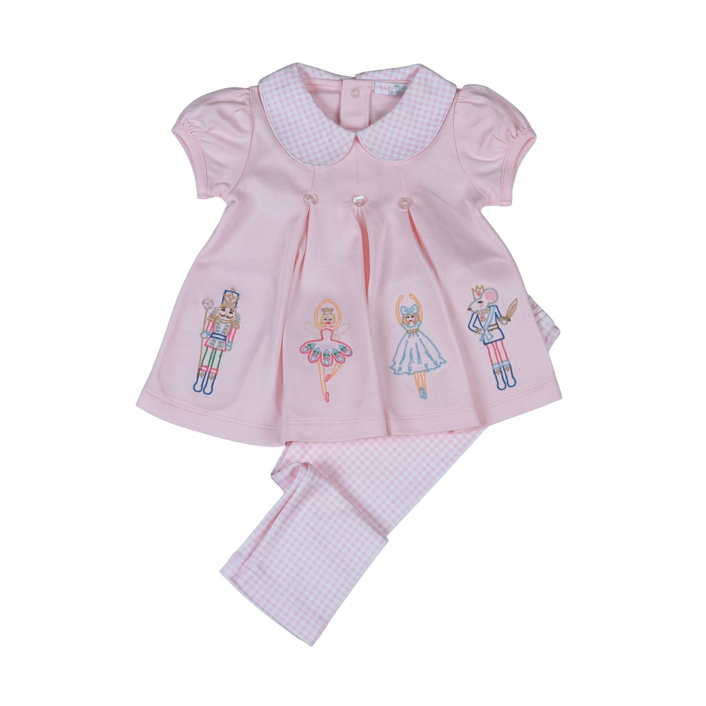 RCH-720 Pink Royal and Charm Pima scalop collar top set