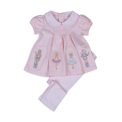 RCH-720 Pink Royal and Charm Pima scalop collar top set
