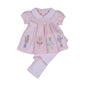 RCH-720 Pink Royal and Charm Pima scalop collar top set