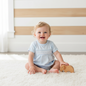 BGG-130 Blue gingham clsssic Pima Hand Smocked Bubble