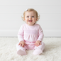 PPP-114 Pink   Pima Hand Smocked Footie