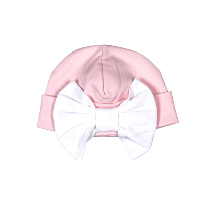 WBP-115 WHITE BOW PINK PIMA BEANIE
