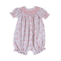 SBT-530 Pink Safari Baby Toile Hand Smock Bishop Footie