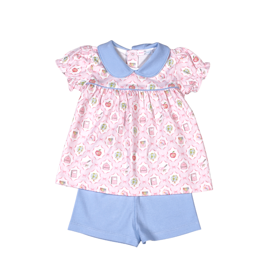 STM-220 School Time  Pima scalop collar top set