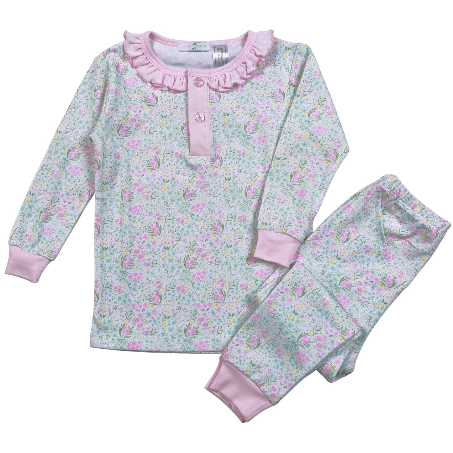 CAF-099 Casey Floral Pima Two Pcs Loungewear