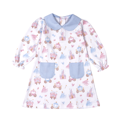 PCA-240 Princess and CastlesFloral Pima sPCAop collar Dress