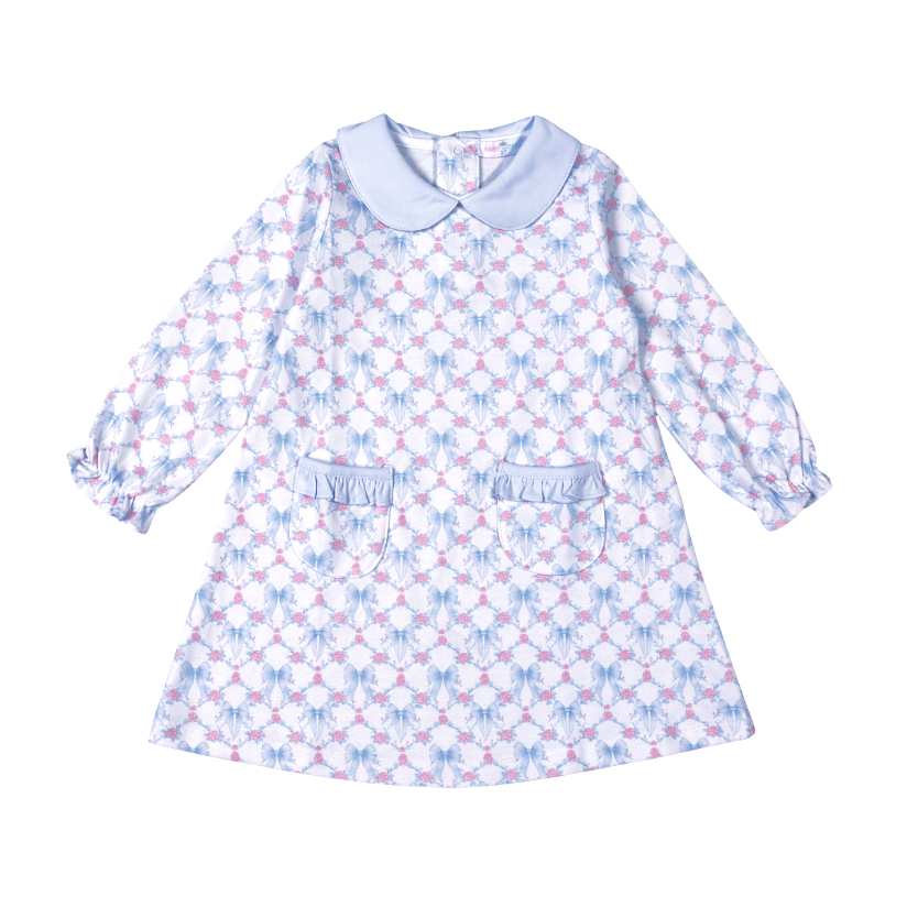 BCQ-240 Blue Coquettes  Pima scalop collar Dress
