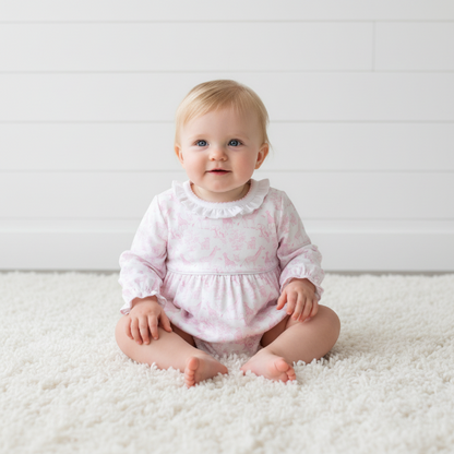 BSF-130 Pink Baby Safari Pima Ruffled Bubble