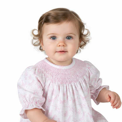 BSF-530 Pink Susie Hand Smock Bishop Bubble